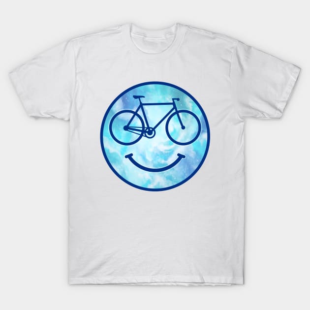 Funny Bicycle Bike Smiley Face T-Shirt by PnJ